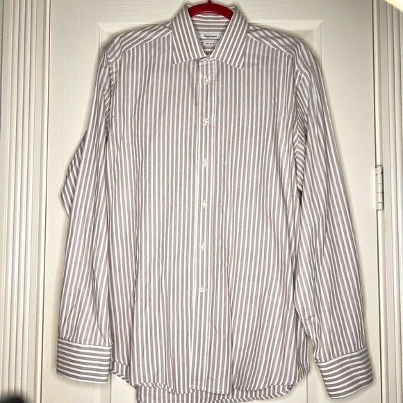 Camicissima Men's Striped Cotton Long Sleeve Button Down Dress Shirt sz 41/16 - Picture 1 of 5